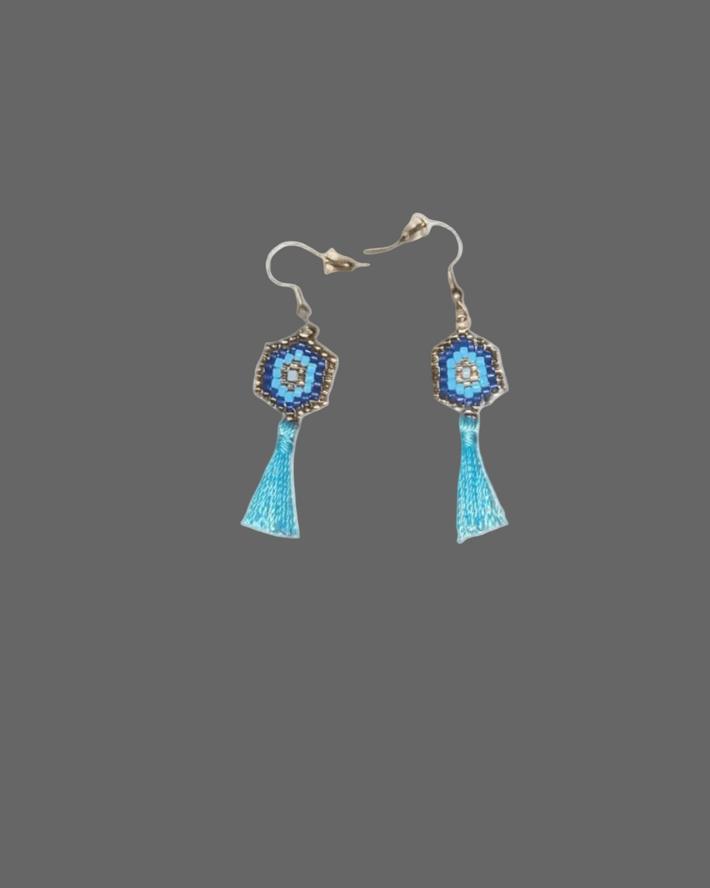 Handmade octagon dangled earrings