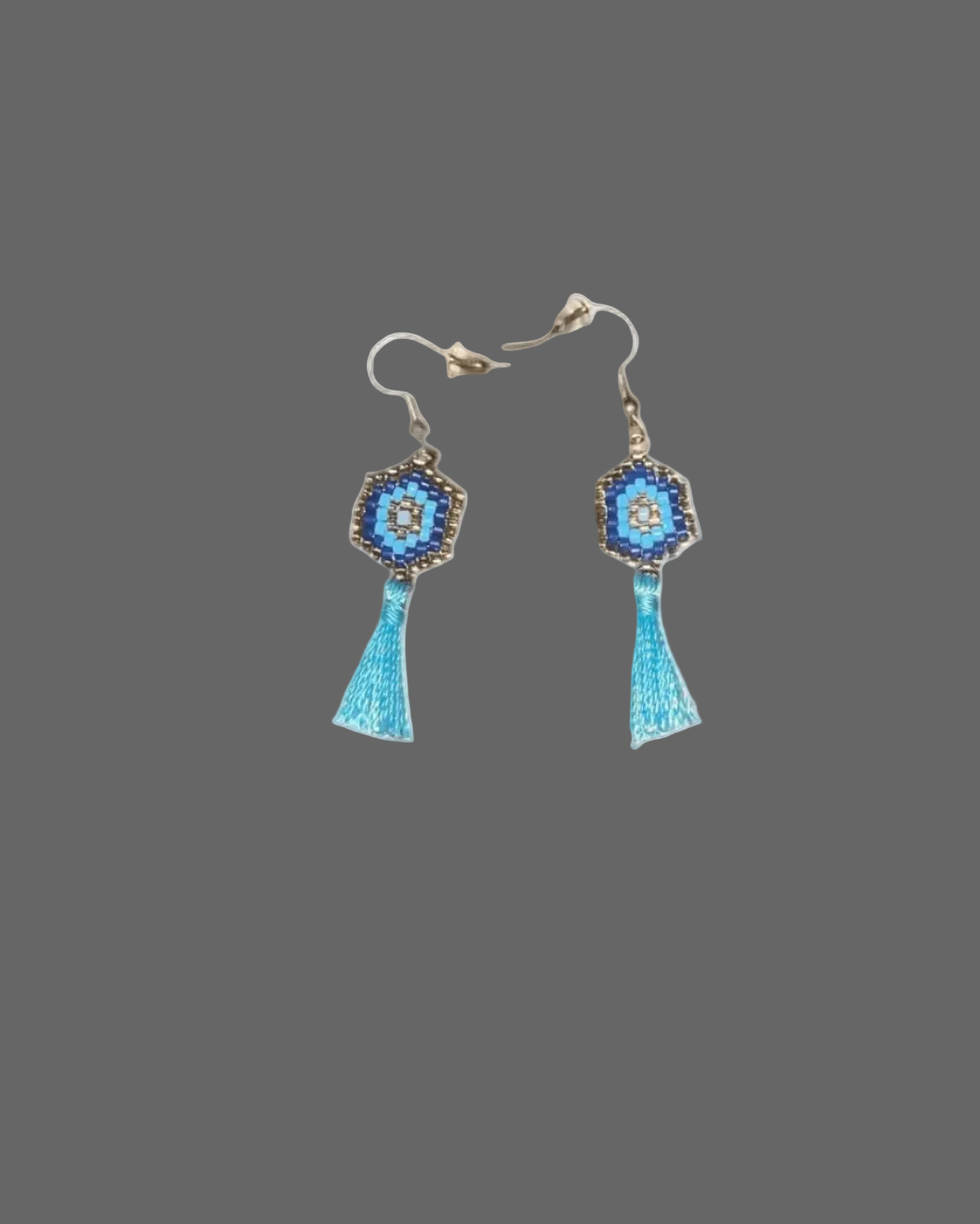 Handmade octagon dangled earrings